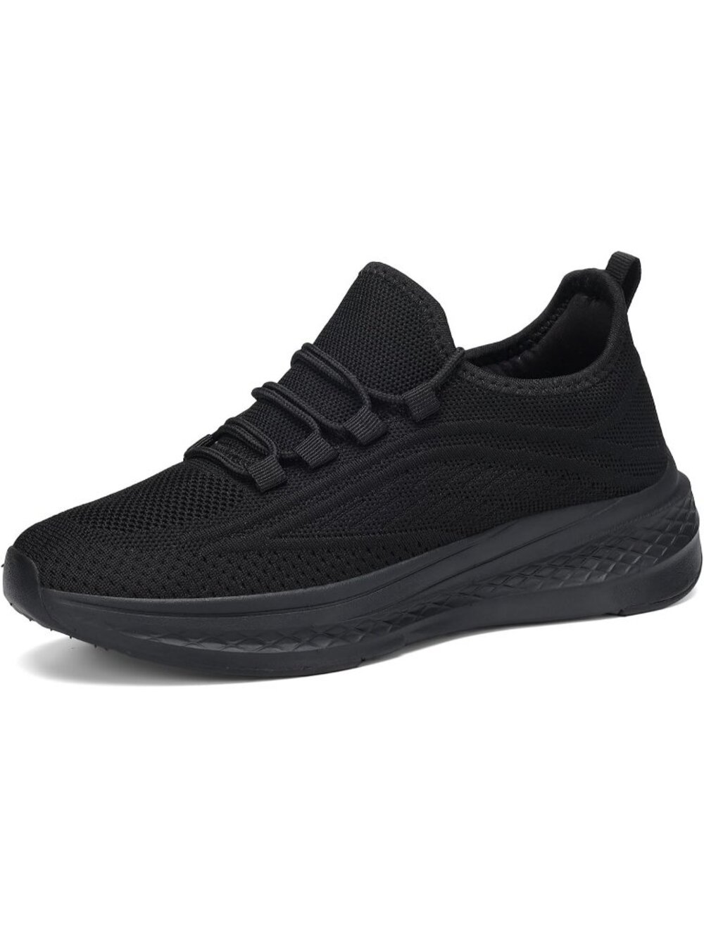 Women's Black Breathable Lightweight Walking Non Slip Fashion Casual Sneaker